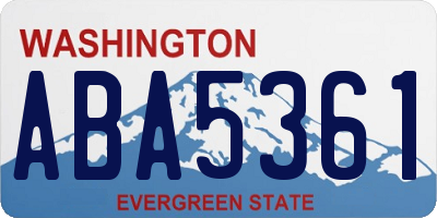 WA license plate ABA5361