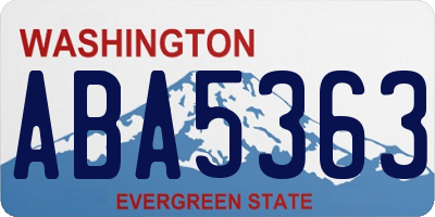 WA license plate ABA5363