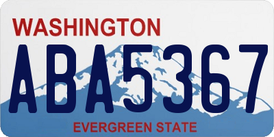 WA license plate ABA5367