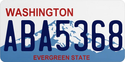 WA license plate ABA5368