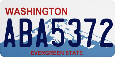 WA license plate ABA5372