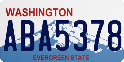 WA license plate ABA5378