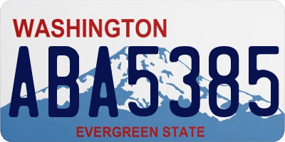 WA license plate ABA5385