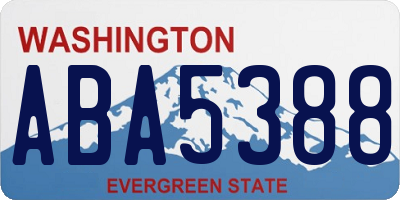 WA license plate ABA5388