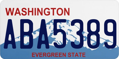 WA license plate ABA5389