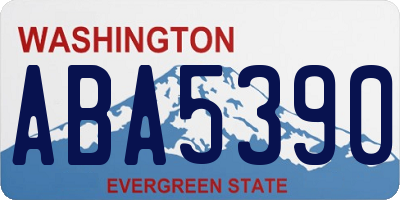 WA license plate ABA5390