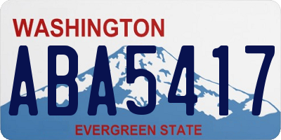 WA license plate ABA5417
