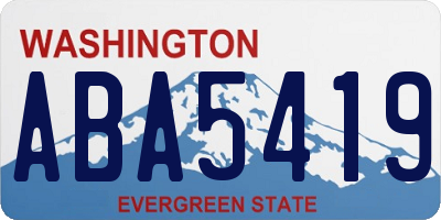 WA license plate ABA5419