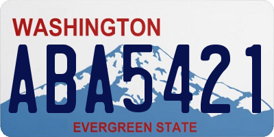 WA license plate ABA5421
