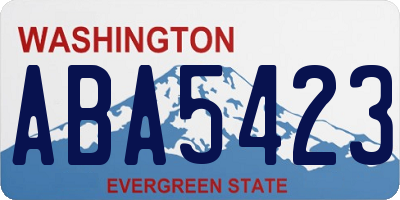 WA license plate ABA5423