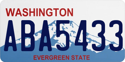 WA license plate ABA5433