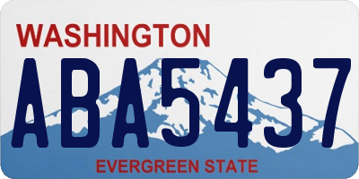 WA license plate ABA5437