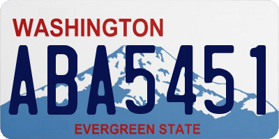 WA license plate ABA5451
