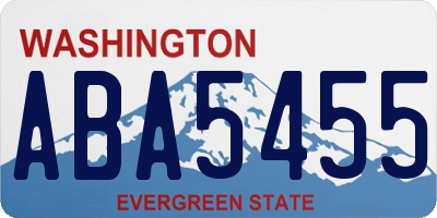 WA license plate ABA5455