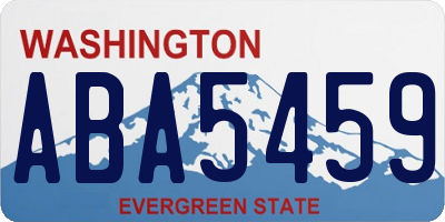 WA license plate ABA5459