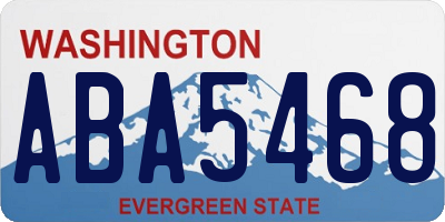WA license plate ABA5468