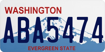 WA license plate ABA5474