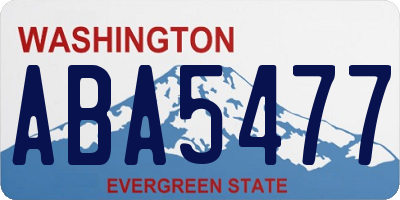 WA license plate ABA5477