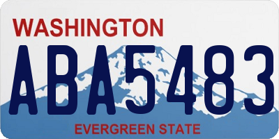WA license plate ABA5483