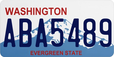WA license plate ABA5489