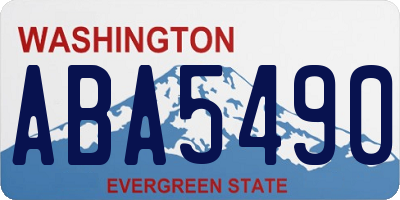 WA license plate ABA5490
