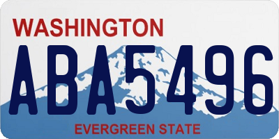 WA license plate ABA5496
