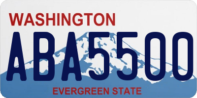 WA license plate ABA5500
