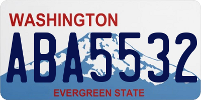 WA license plate ABA5532