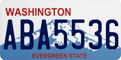 WA license plate ABA5536