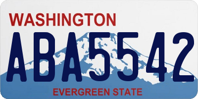 WA license plate ABA5542