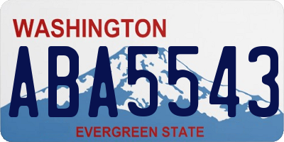 WA license plate ABA5543