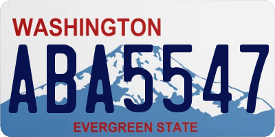 WA license plate ABA5547