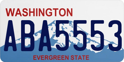 WA license plate ABA5553