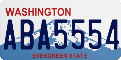 WA license plate ABA5554