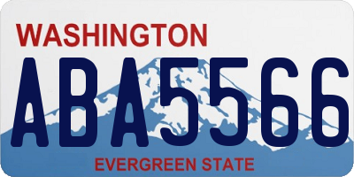 WA license plate ABA5566