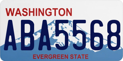 WA license plate ABA5568