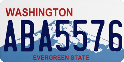 WA license plate ABA5576