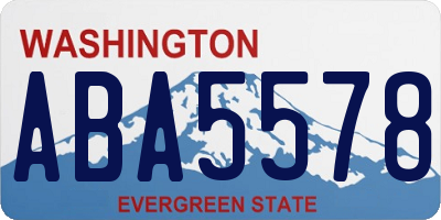 WA license plate ABA5578
