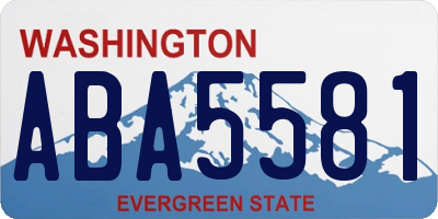WA license plate ABA5581