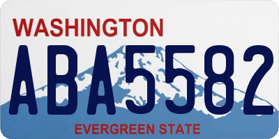WA license plate ABA5582