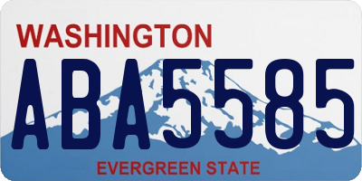 WA license plate ABA5585