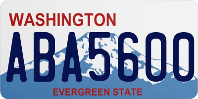 WA license plate ABA5600