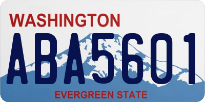 WA license plate ABA5601