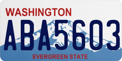 WA license plate ABA5603