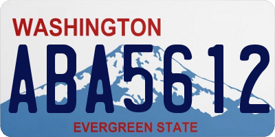 WA license plate ABA5612