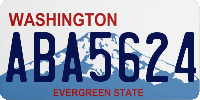 WA license plate ABA5624