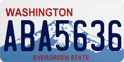 WA license plate ABA5636