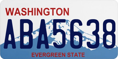 WA license plate ABA5638