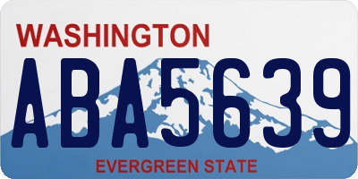 WA license plate ABA5639