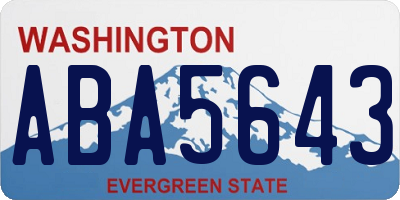 WA license plate ABA5643